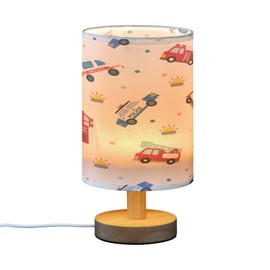Fire Truck Police Ambulance Car Table Lamp for Bedroom Bedside Lamp Desk Lamps Cylinder Nightstand Lamp for Living Room Office Decor