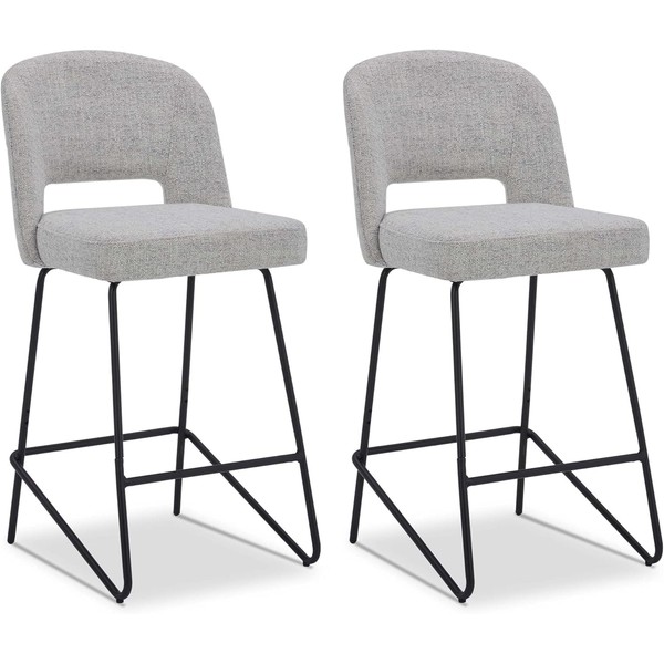 Bar Stools Set of 2, Upholstered Bar Stools for Kitchen