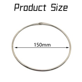 Landrain Pack of 2 Large Key Rings 150 mm Key Rings Large Key Ring with Quick Release, silver