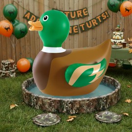 Hungdao 2 Pcs 4 Feet Inflatable Mallard Duck for Duck Birthday Giant Pool Float Huge Funny Large Blow up Fall Pool Floats for Lucky Birthday Party Decoration