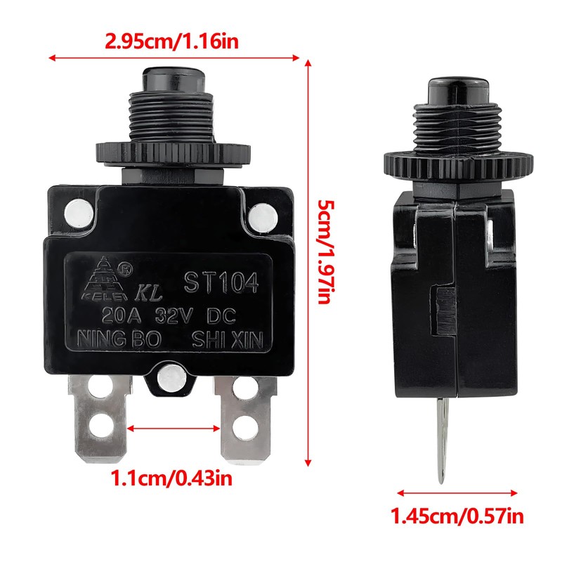 20A Circuit Breaker Reset Switch for Razor E90 E100 E150