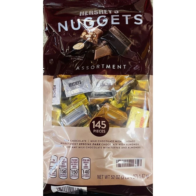 Hershey's Nuggets Assortment Variety Pack 52oz/145 Pieces Milk Chocolate Almonds