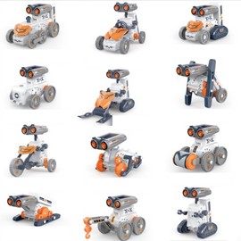 ENJOYFLY 21-in-1 Education Solar Power Robot, Erector Kit STEM Gift Toys for Boys Age 8-12, DIY Educational Science Building Toy