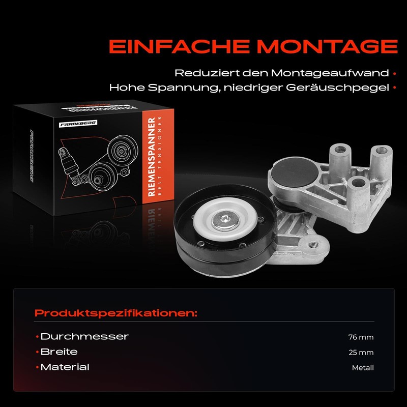 Frankberg Tensioner Pulley V-Ribbed Belt for A6 A6 Avant 4A