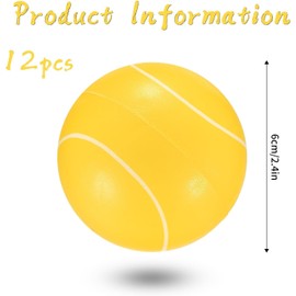12PCS Foam Tennis Balls, Soft Sponge Balls, High Elasticity PU Foam, Perfect for Sports, Hand Exercises, Party Fillers, Office Gifts, and Kids' Play, Safe, Durable (6CM)