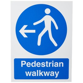 Seco Pedestrian Walkway - Left Arrow Sign, 150mm x 200mm - 1mm Semi Rigid Plastic