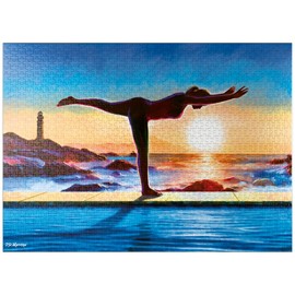 MyPuzzle Yoga by The Water - Premium 1000 Piece Jigsaw Puzzle for Adults