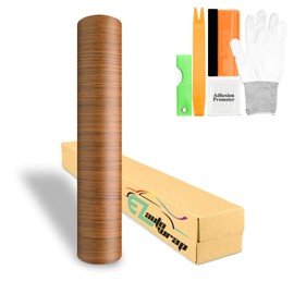 24"x48" (2FT x 4FT) Wood 1395 Wood Grain Vinyl Wrap Faux Finish Textured Self Adhesive Peel and Stick Roll Paper Film DIY Decal Bubble Free for Home Office Furniture Free Tool Kit