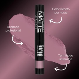 Kit de Maquillaje Profesional, Rímel Prosa con Cepillo de Silicona Cafe Resistente al Agua, Labial Mate Ivy de Larga Duración y Delineador Lapiz de Labios Ivy (Touchable Skin)