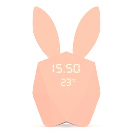 Mob Cutie Clock Connect – Smart and Connected Alarm Clock with Motion Sensor – Portable Nightlight – Pink