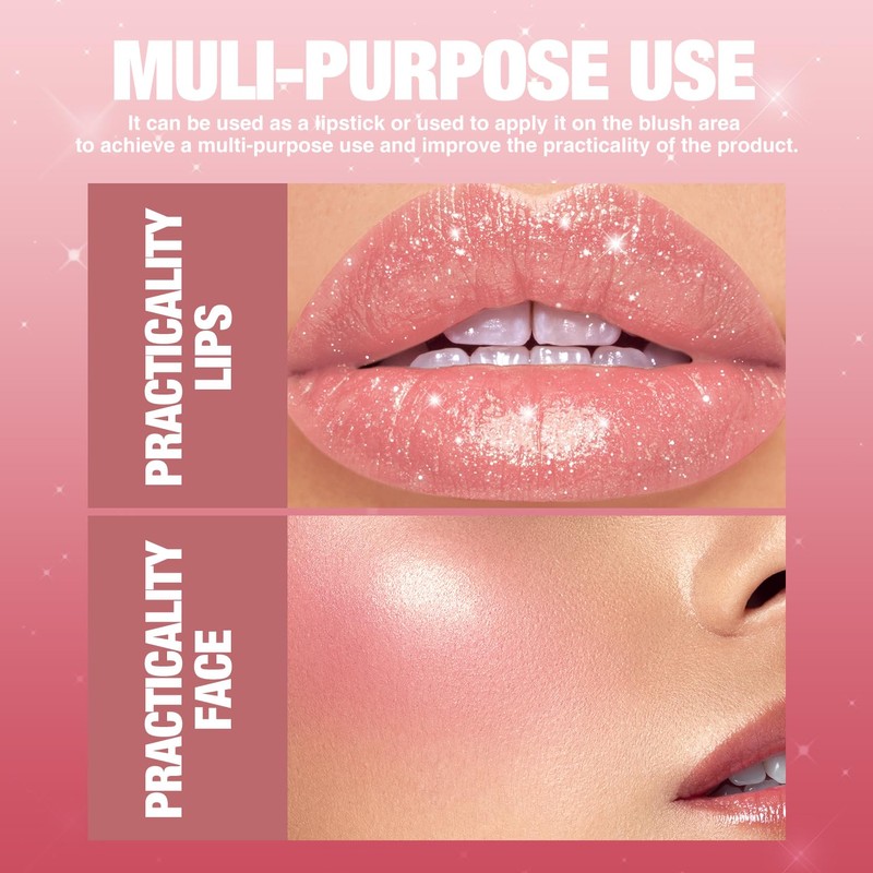 Jolilab Sparkling Lipstick Lip Gloss Long Lasting Waterproof Moisturizer Lip