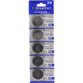 BlueDot Trading CR2450 DL2450 ECR2450 Lithium Coin Cell Battery Contains NO Mercury for LED Tea Lights Candles Watches and Calculators, Quantity 3 Count