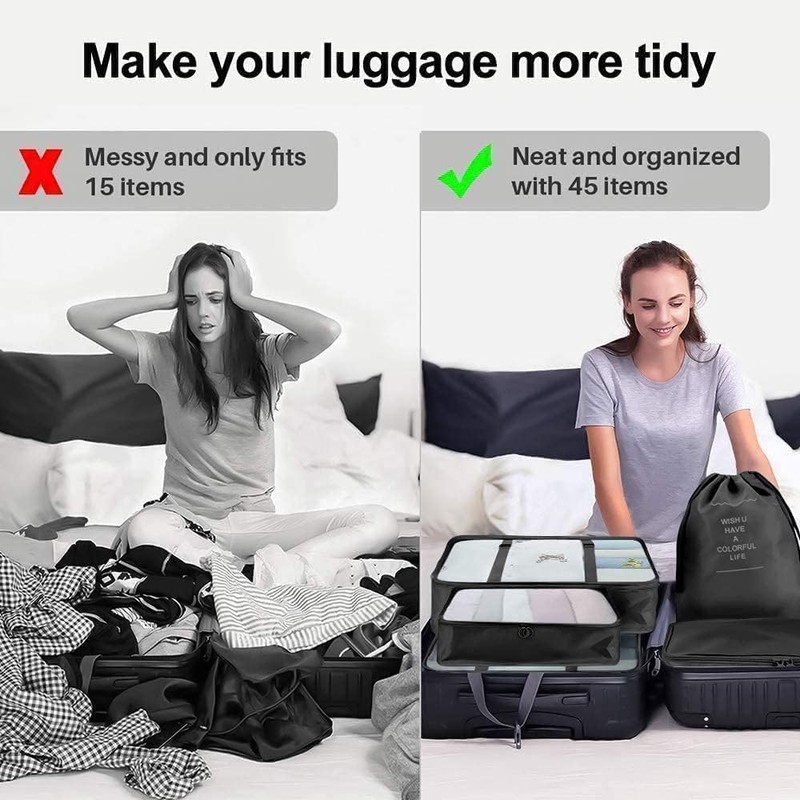 Travel Pouch Set, Clothes Storage Bag, For Travel, Business Trips,