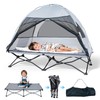 Protable Toddler Travel Bed with Tent: Foldable Kid Cot Tent