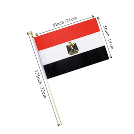Ckexin 25Pack Small Egypt Flag Handheld Mini Egyptian Flags on Stick 5x8 Inch