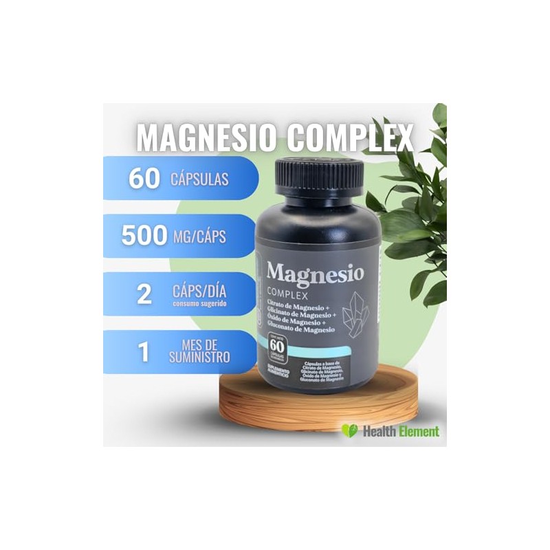 Magnesio Complex | 4 Magnesios Citrato, Glicinato, Gluconato y Óxido