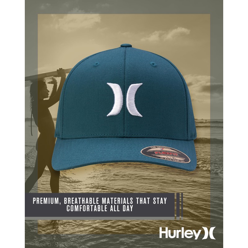 Hurley Mens Baseball Cap - Flexfit Fitted Baseball Caps for
