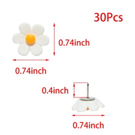 YUYUDEHM 30 Pcs Flowers Push Pins, Thumb Tacks for Cork Board, Flower Decorative Pins and Tacks