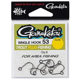 Gamakatsu 66258 Trout Hook, Single Hook, 53, No. 8, NS Black