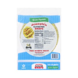 Joseph's Gluten Free Garden Vegetable Tortilla Wrap Value 3-Bag, No Cholesterol, (4 Per Bag, 12 Wraps Total), Fresh Baked