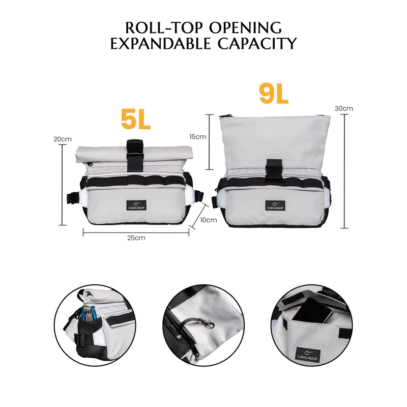 Caracaleap Compact and Versatile 2-in-1 Handlebar Bag Bicycle, Waterproof Bicycle