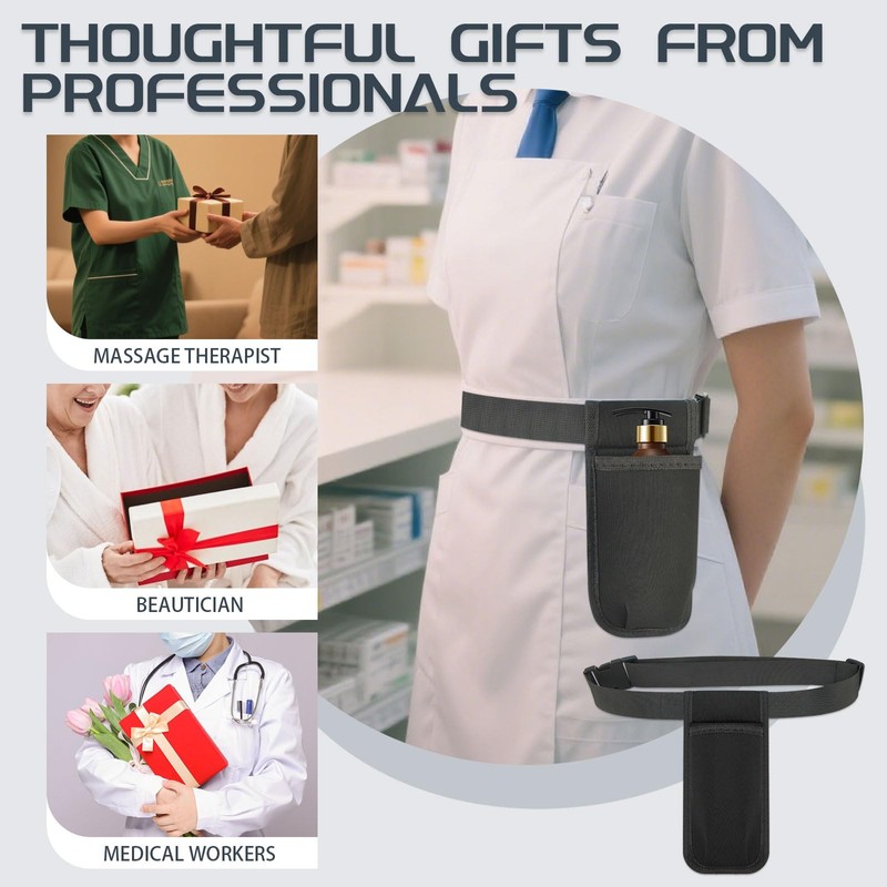 2 Pack Massage Oil Bottle Holster 1 Pocket, Lotion Bag