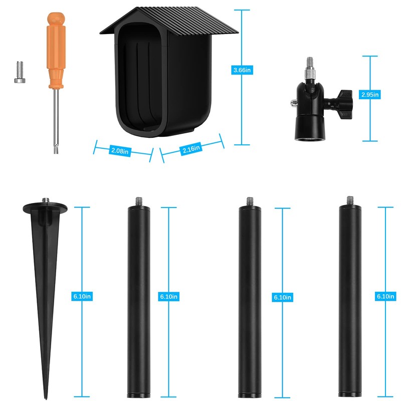 TIUIHU Spike Pole Mount Ground Stake with Protective Case for