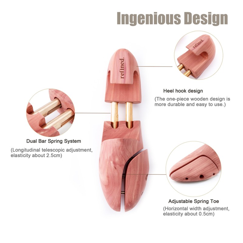 Refined.Cedar Shoe Tree 2 Pack Red Cedar Wooden Shoe Trees