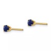 FindingKing 14K Gold Sapphire September Stud Earrings Jewelry 3mm x