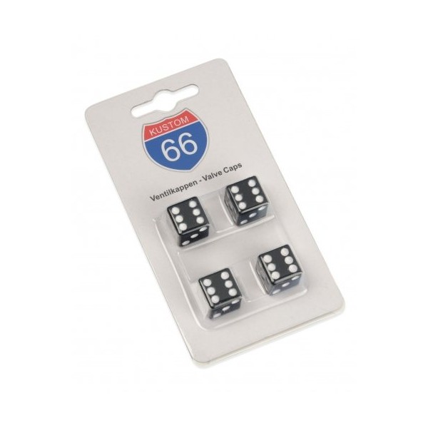 KUSTOM66® 'Vegas Set of 4 Valve Caps Cube in Black