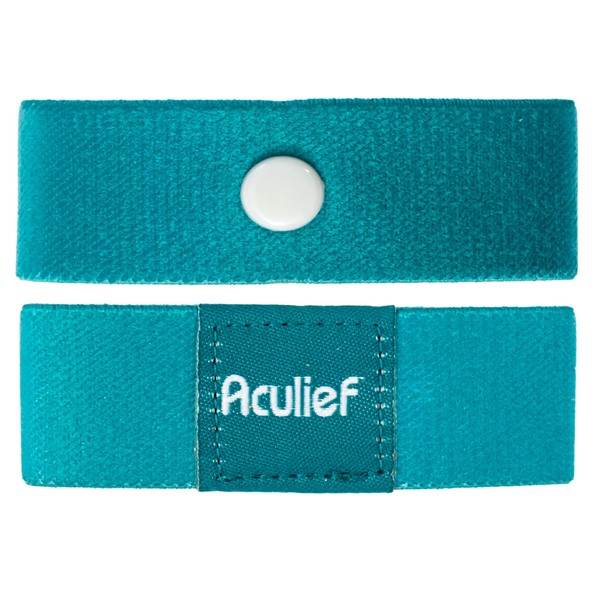 Aculief - Acupressure Bracelet - Wearable Natural Nausea Relief - for Motion Sickness, Morning Sickness, and Chemotherapy-Induced Nausea - Sleek Slim Wristband (Blue)