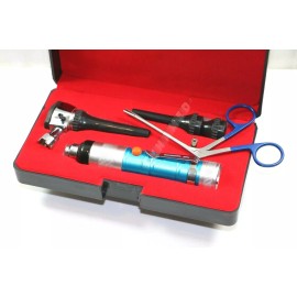 CYNAMED BLUE PREMIUM VETERINARY OTOSCOPE SET + HARTMAN ALLIGATOR FORCEPS ANIMAL EXAM