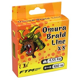 Fishing Tackle Max Unisex - Adult 10C8800210C10 FTM Omura Braid 0.10 mm 4.55 kg 100 m 8800210 8-Way Braided Line Ultra Light Fishing, Colourful, Normal