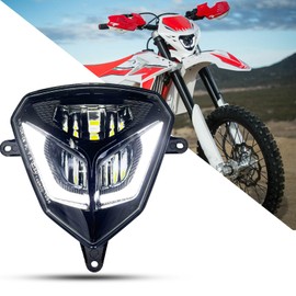 bamotoop Motorcycle LED Headlight Dirt Bike Headlight 50W High Power with DRL E-mark Compatible with Beta RR 125-525 2008-2024 Beta X-Trainer 2015-2024