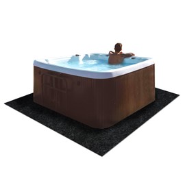 Grefinity 100" x 100" Hot Tub Mat, Outdoor Indoor Inflatable Hot Tub Pad - Extra Large Flooring Protector Mat, Waterproof & Leakproof & Washable Spa Pool Mat for Above Ground Pools