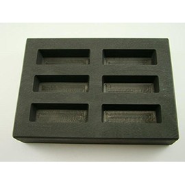 4 oz KitKat Gold Bar High Density Graphite Mold - 2 oz Silver 6-Cavities Made in the USA