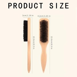 Boar Bristle Slick Back Hair Brush,Boar Brush,Smoothing Brushs, Smoothing Hair Brushes Reducing Hairs Breakage Backcombing & Teasing Hairbrush with Wide Rat Tail, and Teasing Men Women