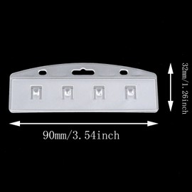 ZZHXSM 5PCS Frosted Rigid Plastic Horizontal Half Card Badge Holder Swipe ID Card Holder for Swipe Access