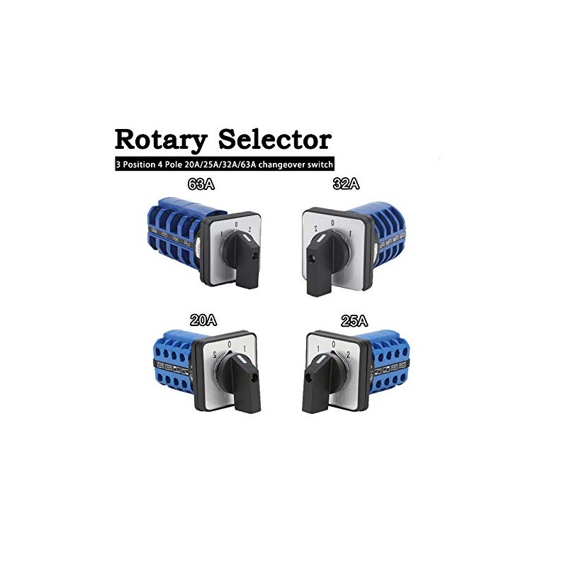 Rotary Switch 3 Position 2-Phase Universal Rotary Cam Switch 25A