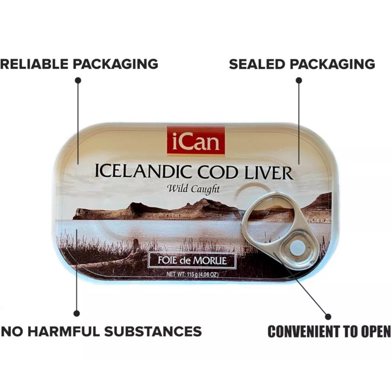 ICAN Icelandic Cod Liver Wild Caught (4.06 oz) Pack Of