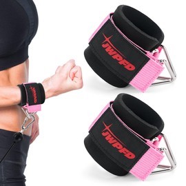 Wrist Straps for Cable Machines, Adjustable Neoprene Padded Wrist Cuffs for Cables Gym Strength Training Equipment