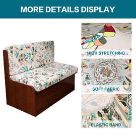 KRFOONN RV Dinette Cushion Covers Stretch Sofa Seat Slipcovers Replacement Camper Cushions Cover Washable Couch Cushion Slipcovers for RV Camper Car Bench Seats (1 Backrest Cover & 1 Bench Cover, 14)