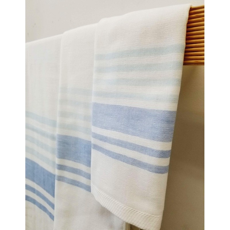 IPPINKA Senshu Japanese Towel, Ultra Soft, Quick-Drying, Two-Tone End Stripes,