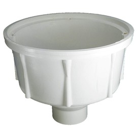 Deep Sump Round Floor Drain - PVC 4" Over Pipe Fit with Aluminum Dome Strainer and Three Quarter Grate/Plastic Oddities/RBH400T
