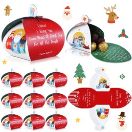 Reallnaive 20 Pcs Christmas Gospel Tracts Treat Boxes Christian Bible Tracts Gift Boxes Tract Gospel Message Bible Boxes for Evangelism Xmas Ministry Share Gospel Sunday School Gifts