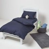 HOMESCAPES Navy Cot Fitted Sheets 60 x 120 cm 2