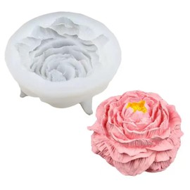 3D Peony Flower Silicone Candle Mold for Wax Soap Candle Holder
