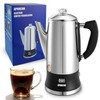 APOXCON Electric Coffee Percolator Stainless Steel Coffee Maker with Clear