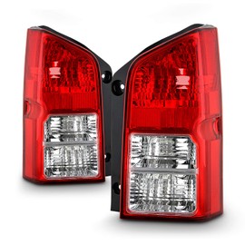 AKKON - Fits 2005-2012 Nissan Pathfinder Chrome Red Clear Tail Lights Brake Lamps Pair Driver Left+ Passenger Right Replacement