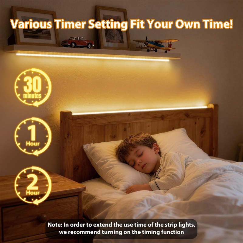 3 Pack 6.6FT LED Strip Lights Battery Powered, Warm White